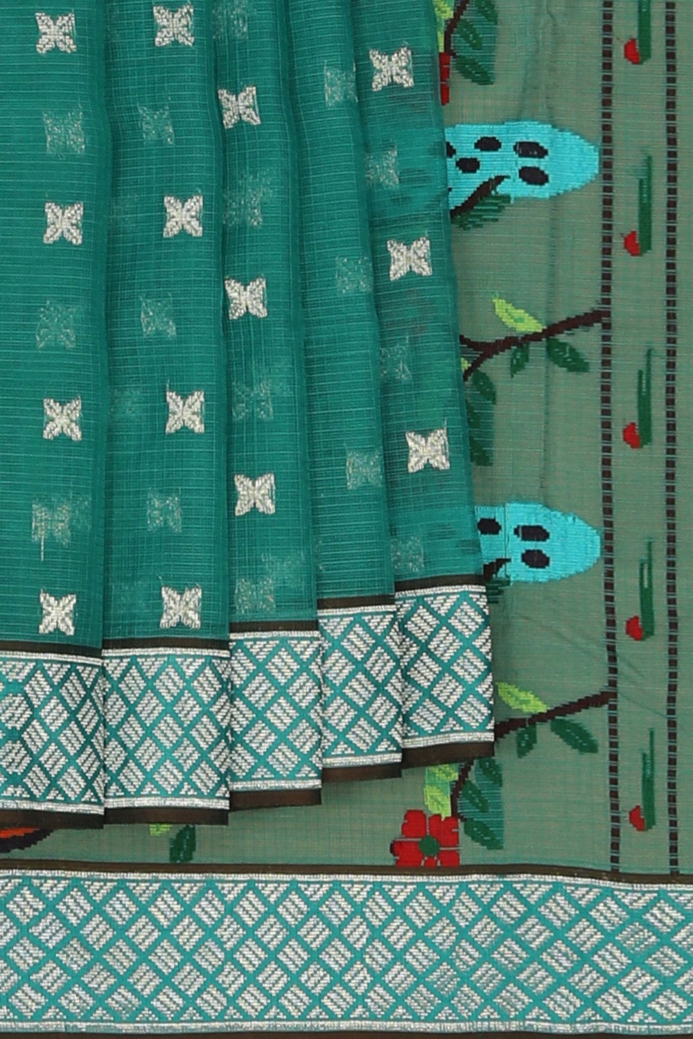 Image of Kota Teal Green Saree