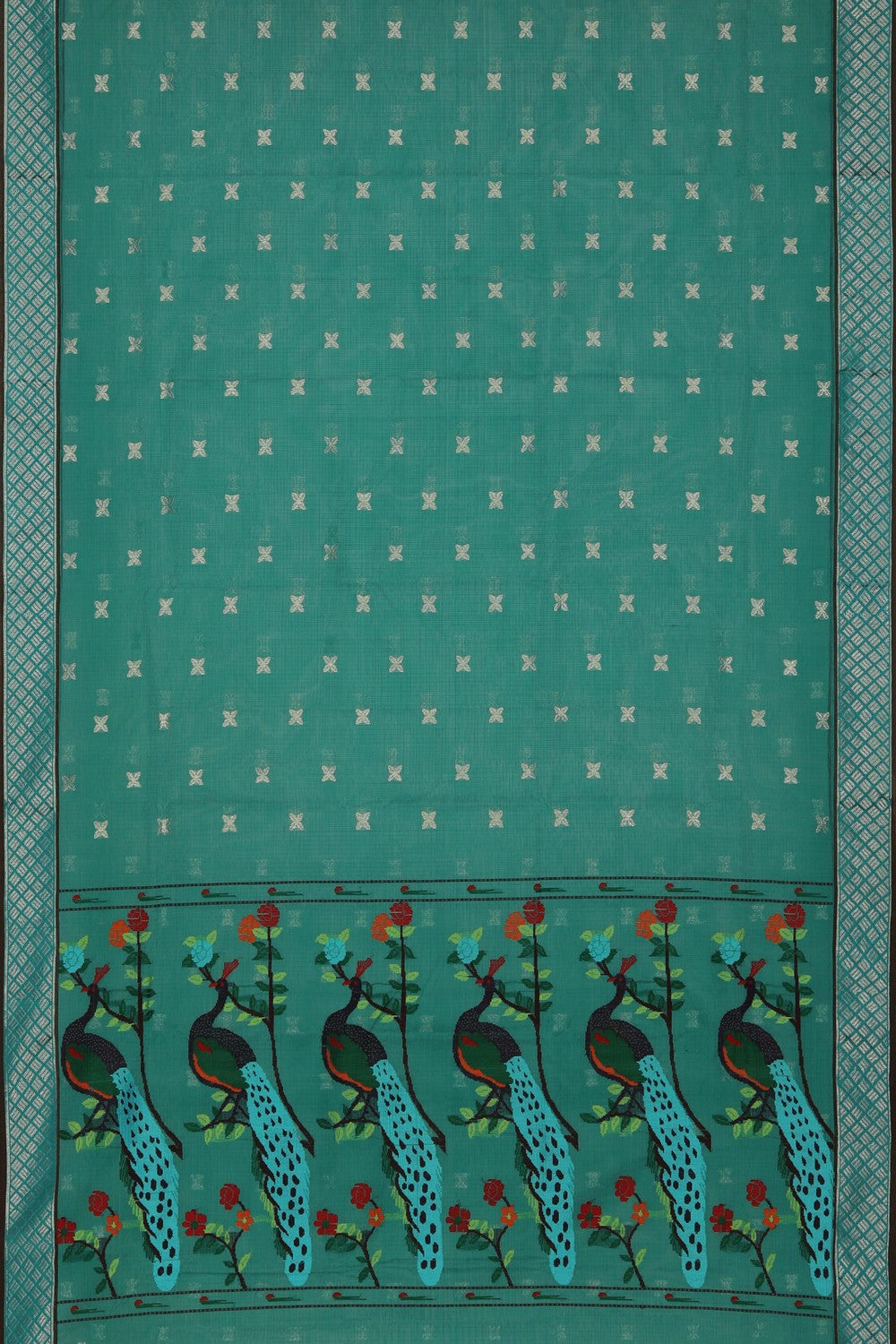 Image of Kota Teal Green Saree