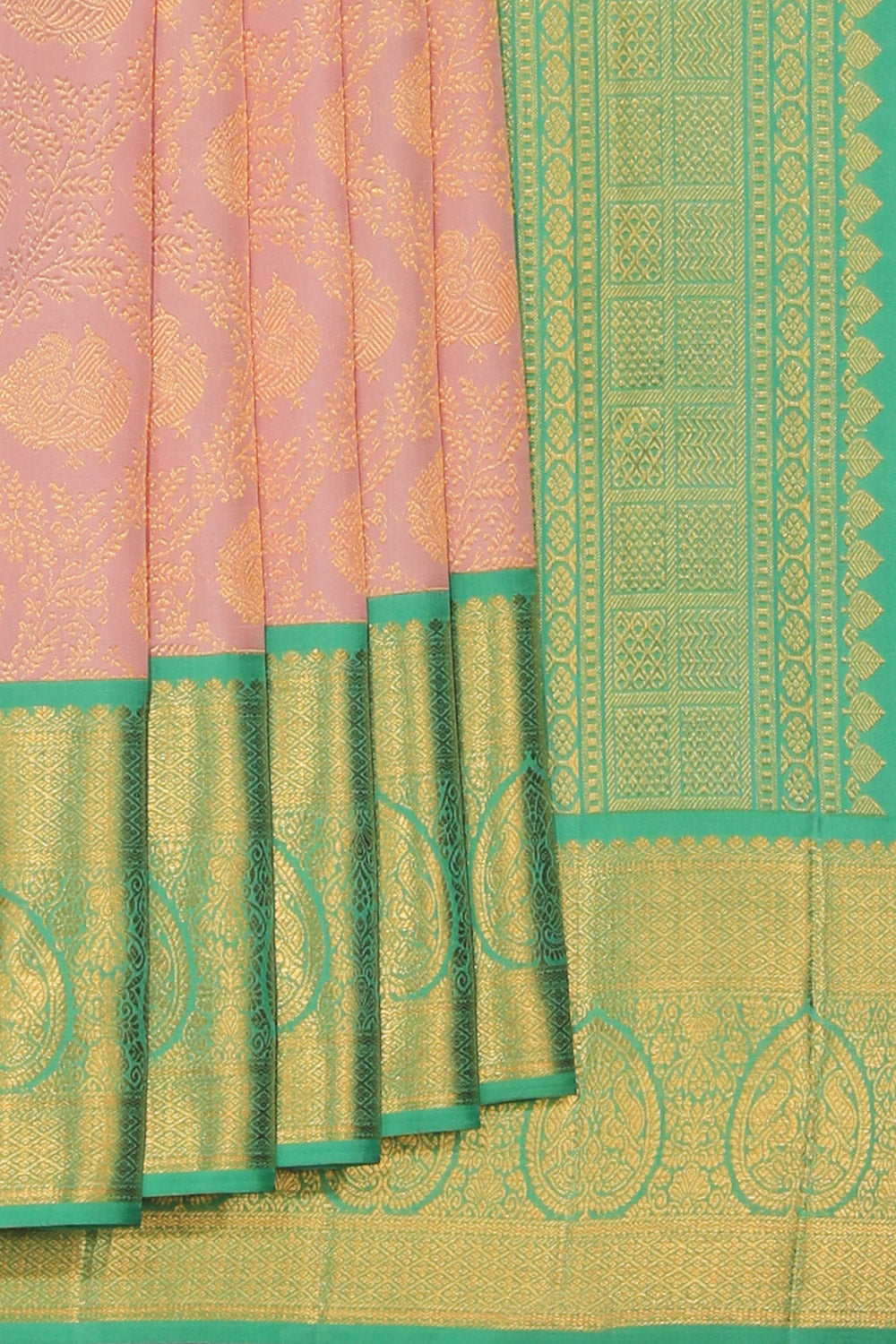 Kanchipattu Brocade Onion-Pink Saree