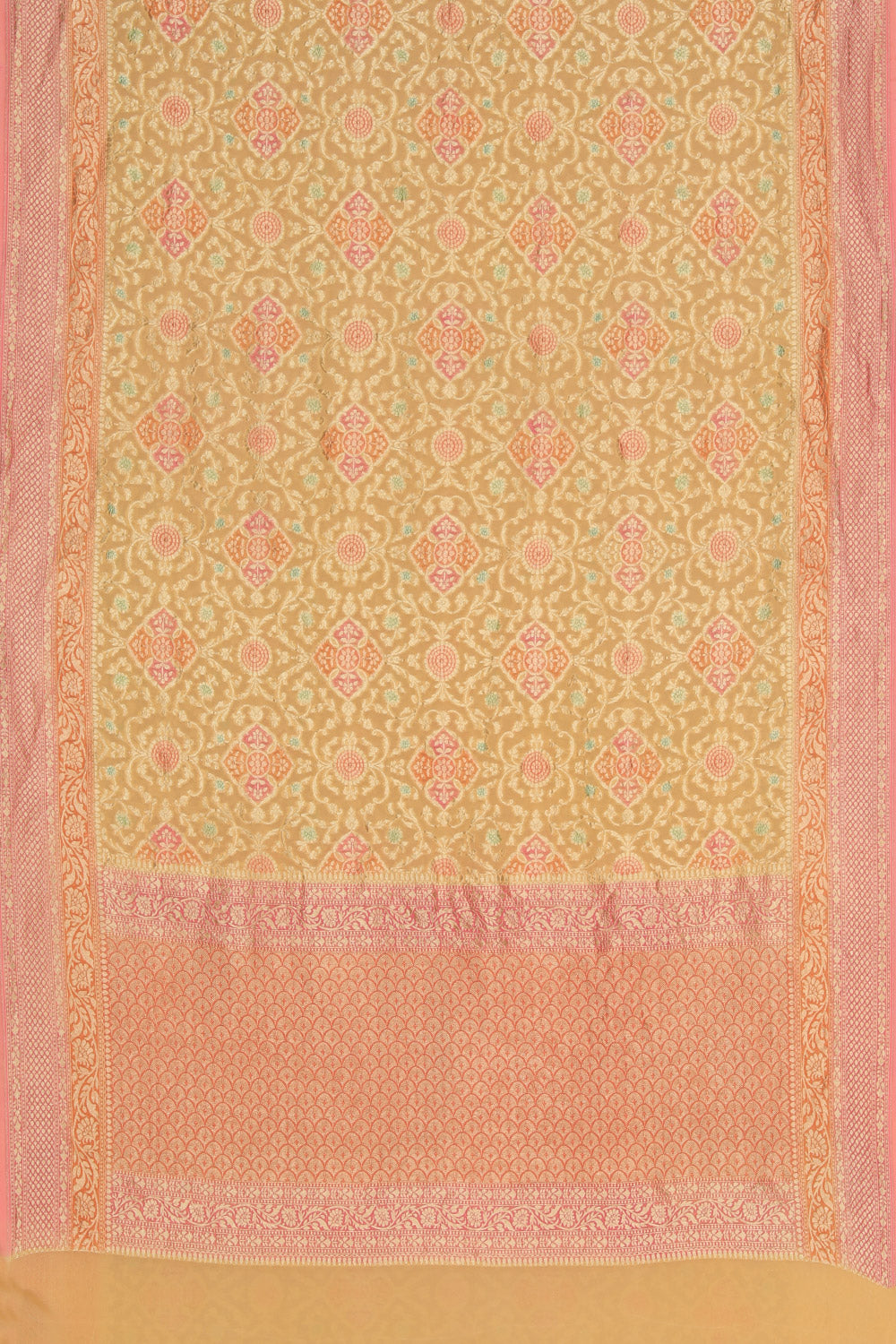 Collection of Banarasi Chiffon Yellow Saree in a gallery layout