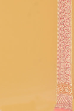 Collection of Banarasi Chiffon Yellow Saree in a gallery layout