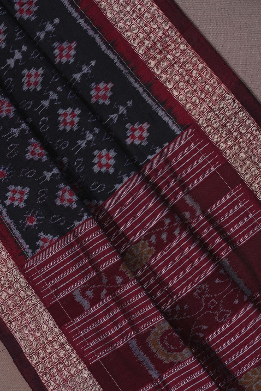 Image of Sambalpuri Silk Black Saree
