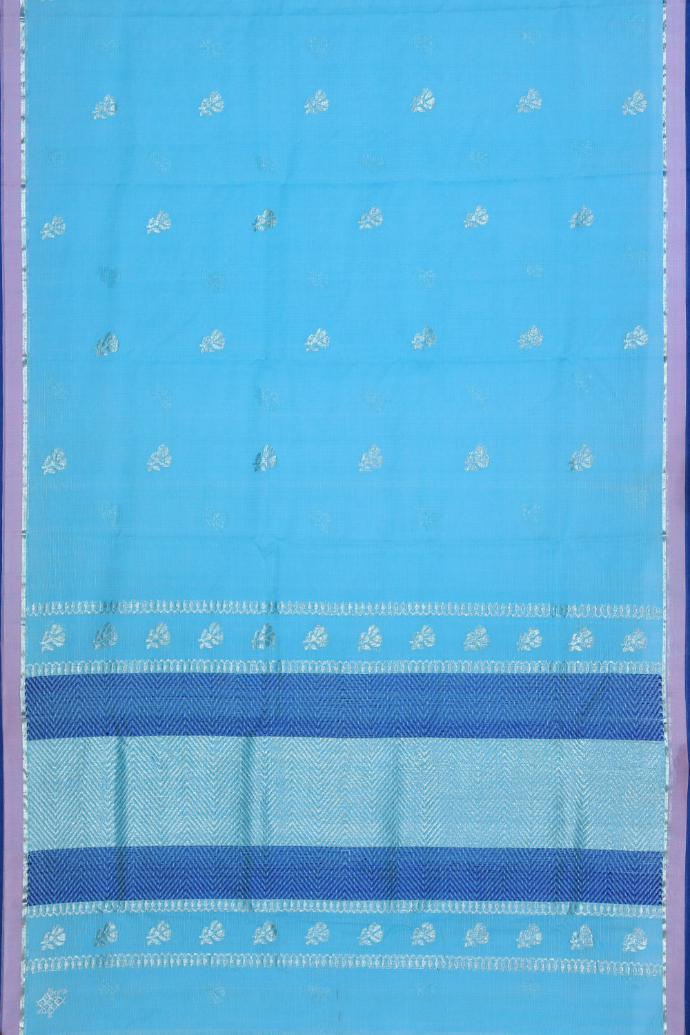 Collection of Pure Zari Kota Blue Saree in a gallery layout