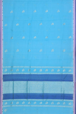 Collection of Pure Zari Kota Blue Saree in a gallery layout