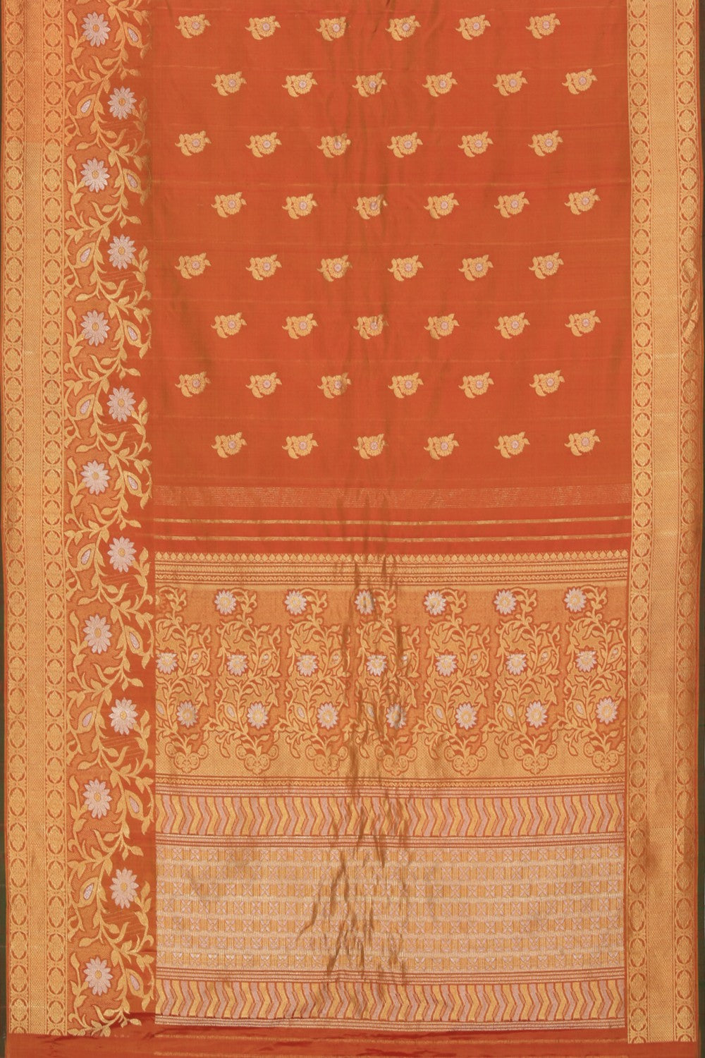 Image of Gadwal Silk Mustard Saree
