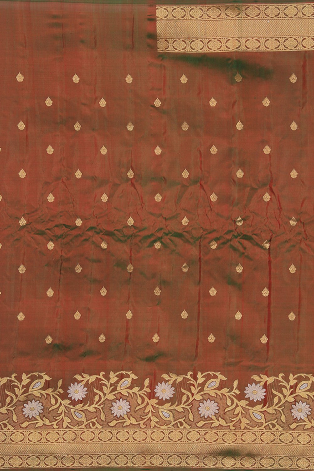 Image of Gadwal Silk Mustard Saree
