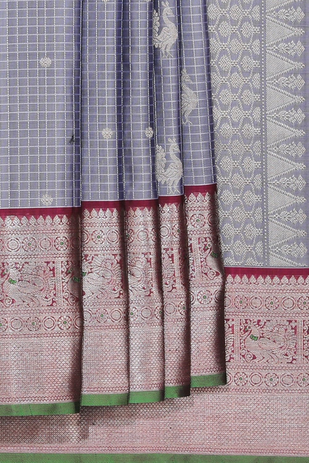 Collection of Venkatagiri Silk Grey Saree in a gallery layout