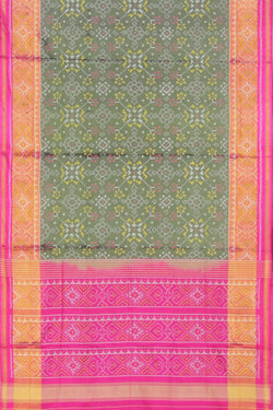 Collection of Rajkot Patola Silk Green Saree in a gallery layout