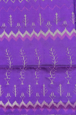 Collection of Pochampally Ikat Silk Purple Saree in a gallery layout