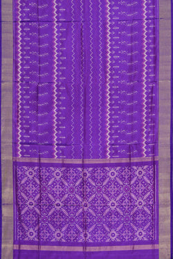 Collection of Pochampally Ikat Silk Purple Saree in a gallery layout