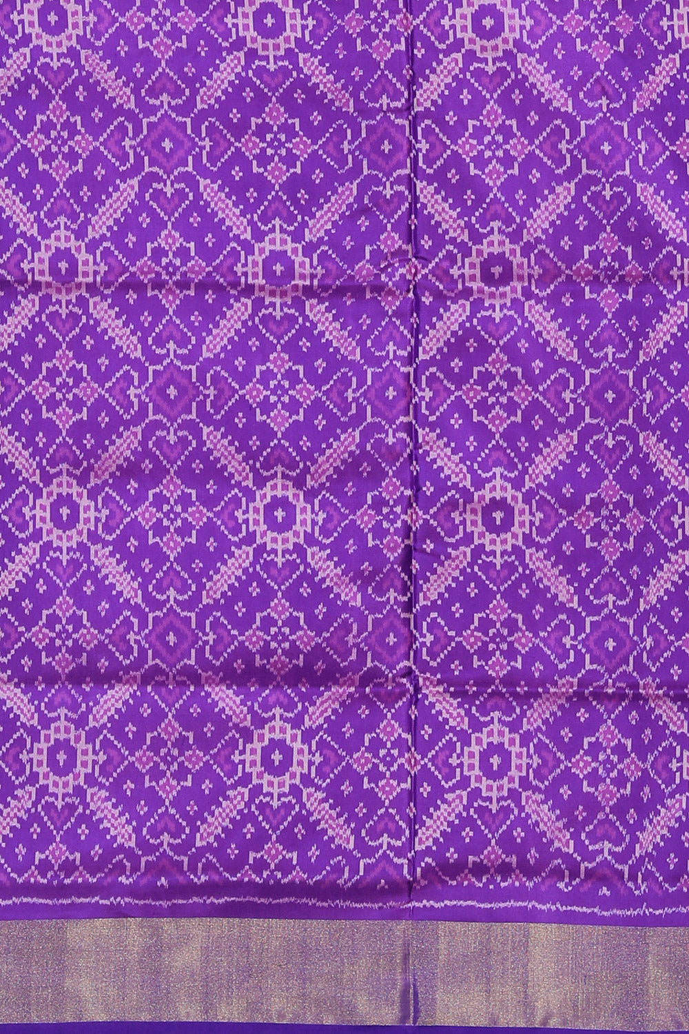 Collection of Pochampally Ikat Silk Purple Saree in a gallery layout