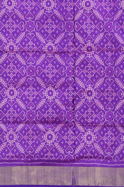 Collection of Pochampally Ikat Silk Purple Saree in a gallery layout