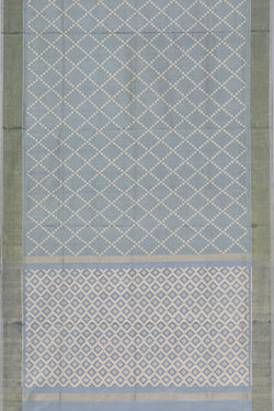 Collection of Pochampally Ikat Silk Grey Saree in a gallery layout