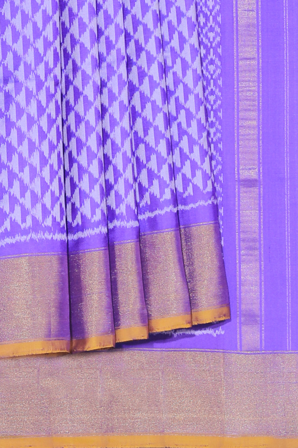 Collection of Pochampally Ikat Silk Purple Saree in a gallery layout