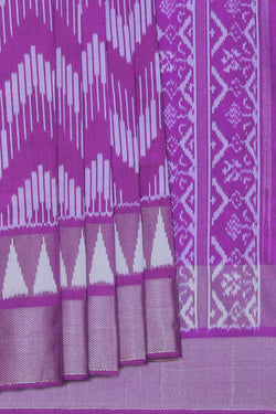 Collection of Pochampally Ikat Silk Purple Saree in a gallery layout