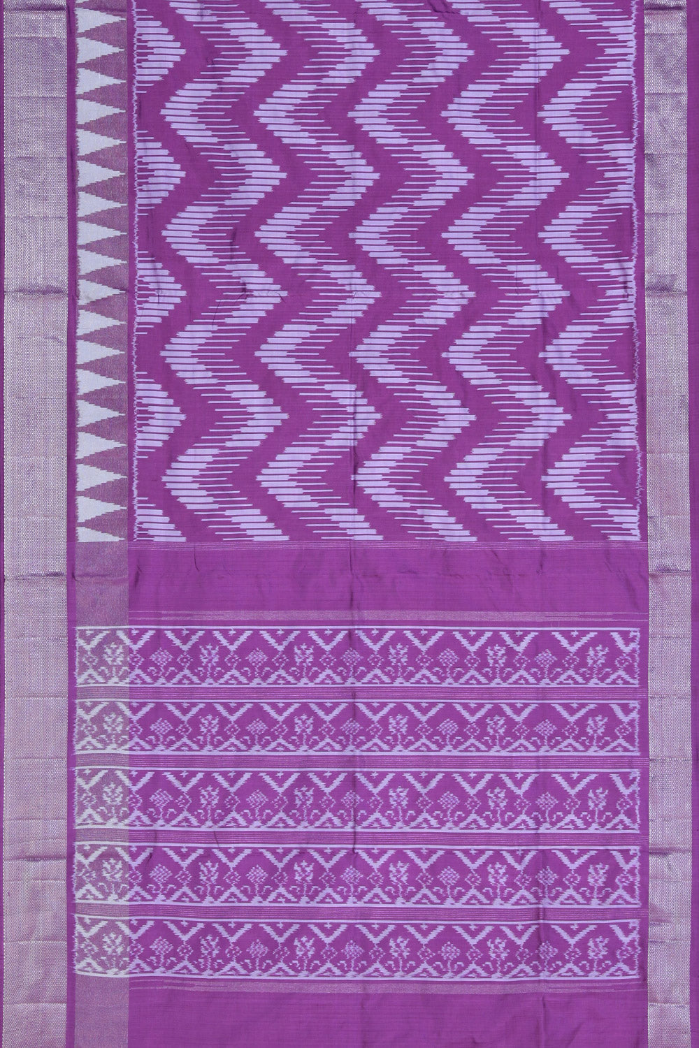 Collection of Pochampally Ikat Silk Purple Saree in a gallery layout