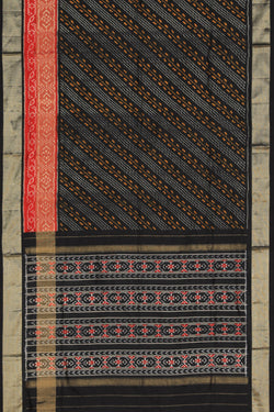 Collection of Pochampally Ikat Silk Black Saree in a gallery layout