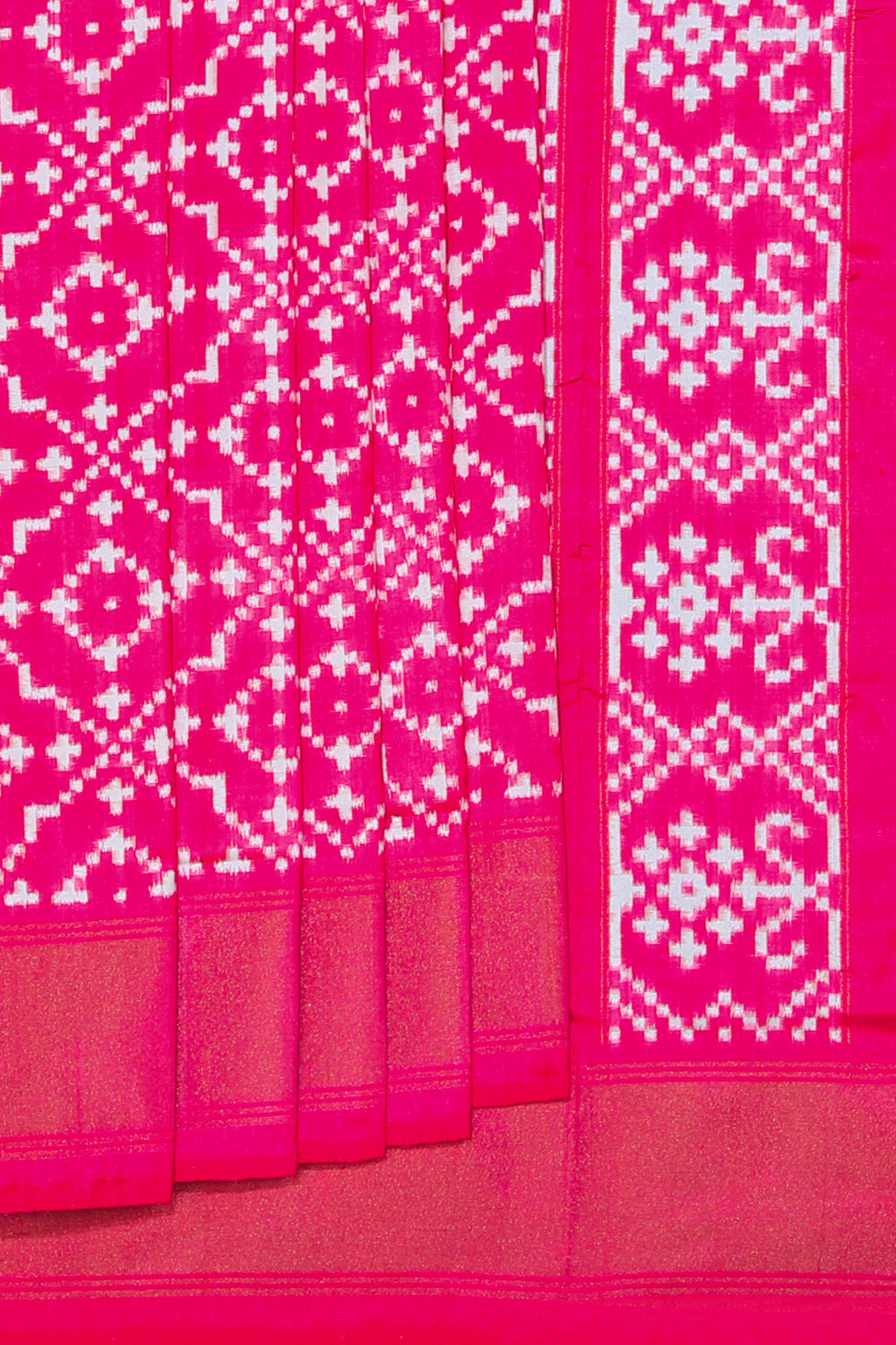 Collection of Pochampally Ikat Silk Pink Saree in a gallery layout