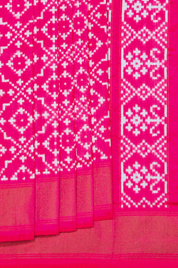 Collection of Pochampally Ikat Silk Pink Saree in a gallery layout