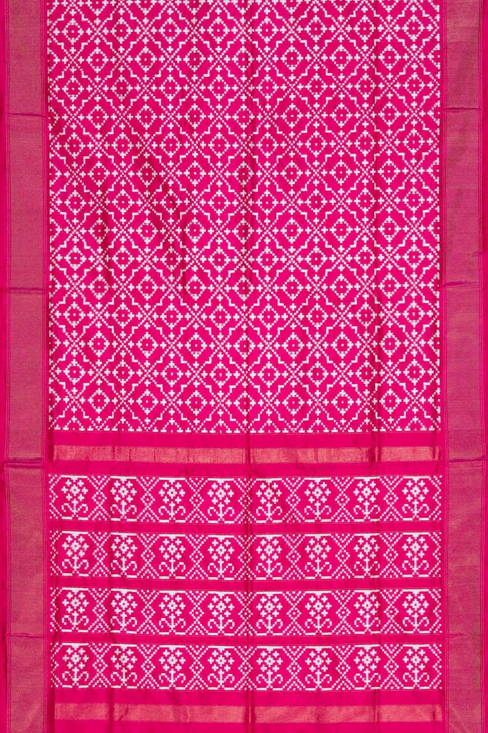 Image of Pochampally Ikat Silk Pink Saree