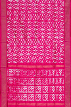 Collection of Pochampally Ikat Silk Pink Saree in a gallery layout