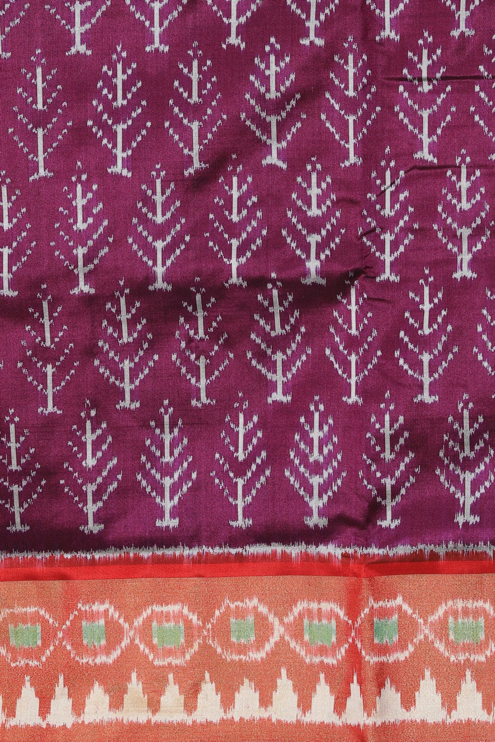 Collection of Pochampally Ikat Silk Violet Saree in a gallery layout