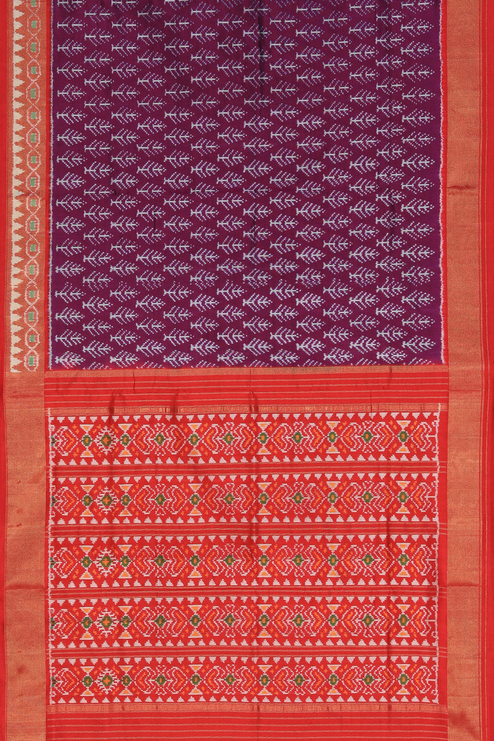 Collection of Pochampally Ikat Silk Violet Saree in a gallery layout