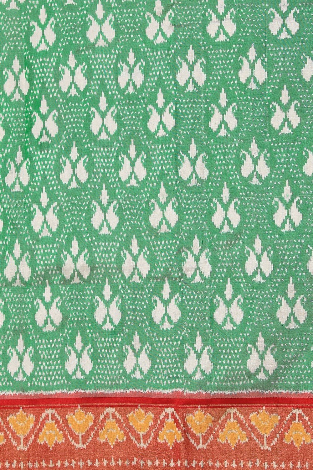 Image of Pochampally Ikat Silk Green Saree