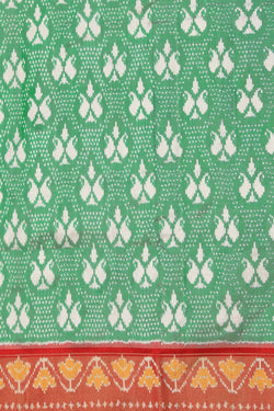 Image of Pochampally Ikat Silk Green Saree