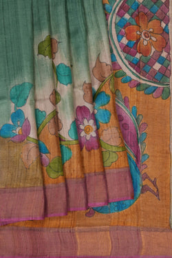 Image of Kalamkari Multi-Colour Saree