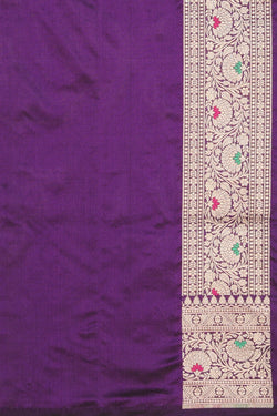 Image of Banarasi Katan Silk Violet Saree