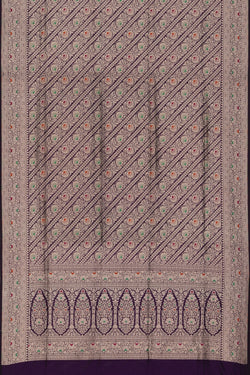 Image of Banarasi Katan Silk Violet Saree