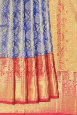 Image of Kanchipattu Brocade Blue Saree