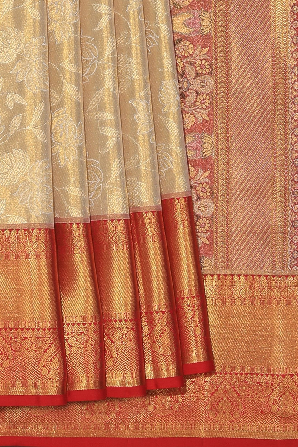 Kanchipattu Brocade Ivory Off-White Saree