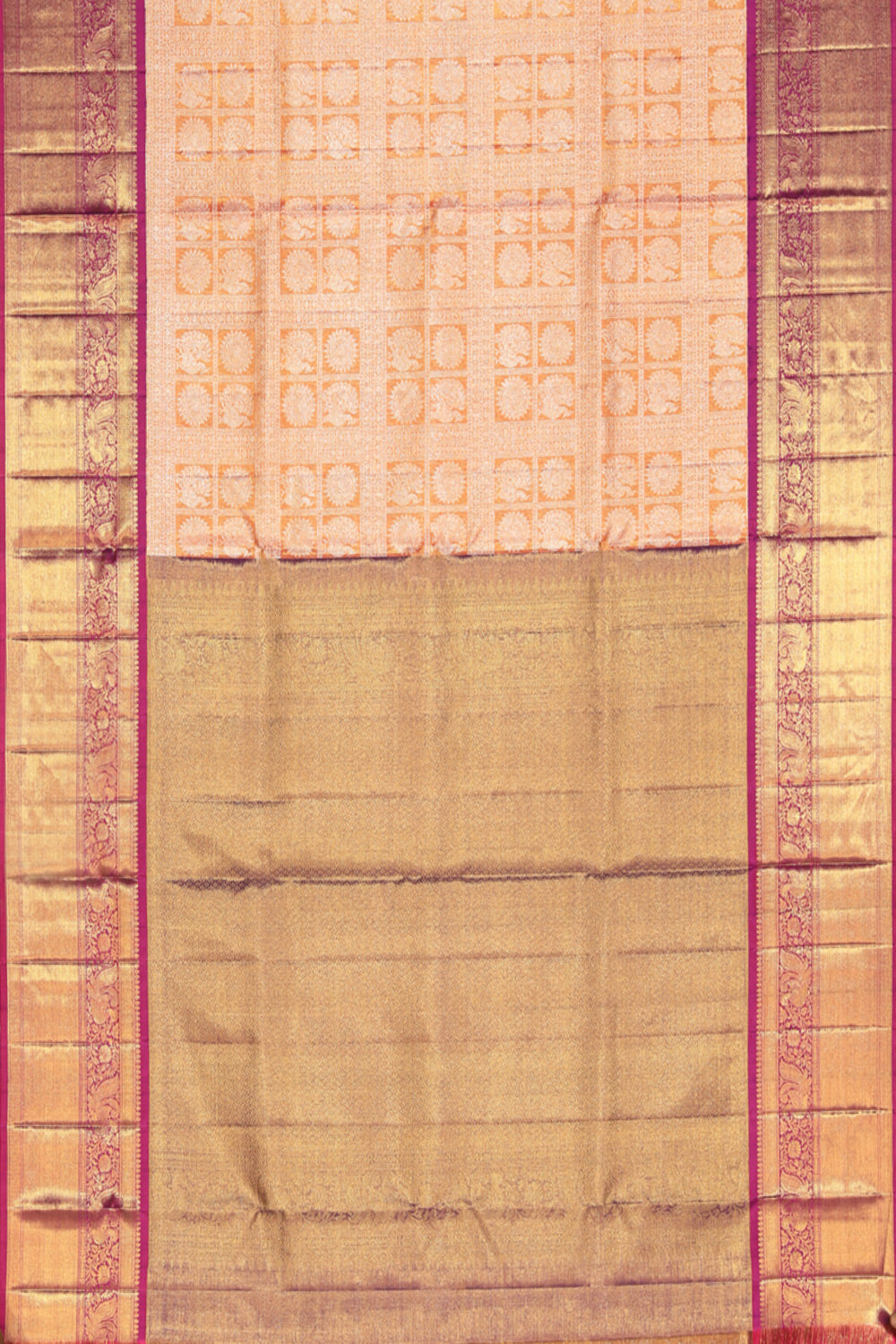 Kanchipattu Brocade Peach Saree