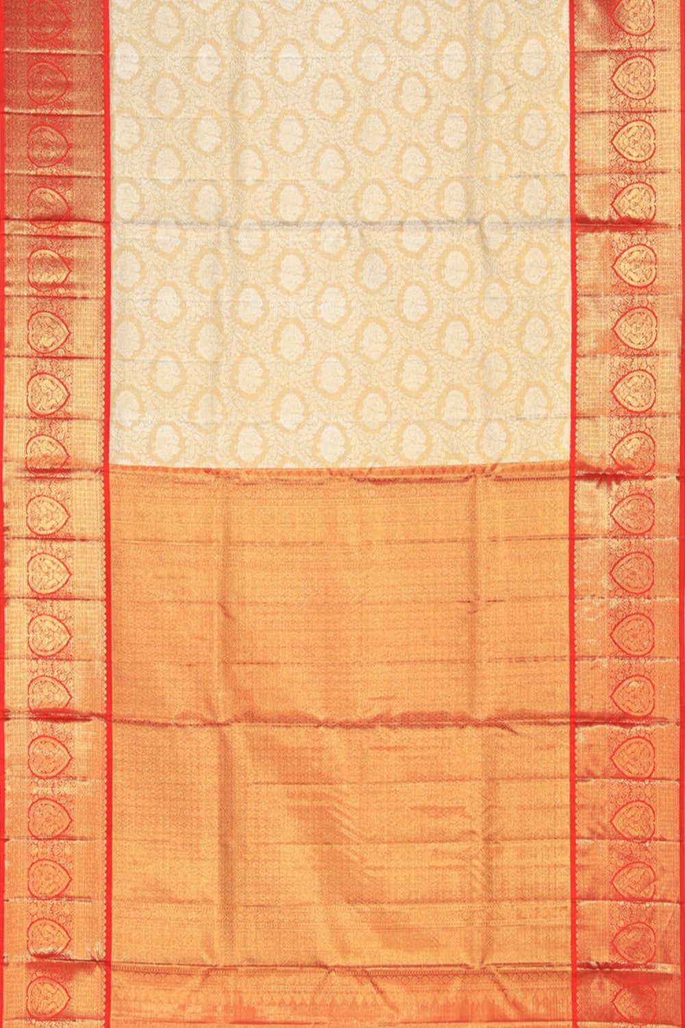 Collection of Kanchipattu Brocade Off-White Saree in a gallery layout