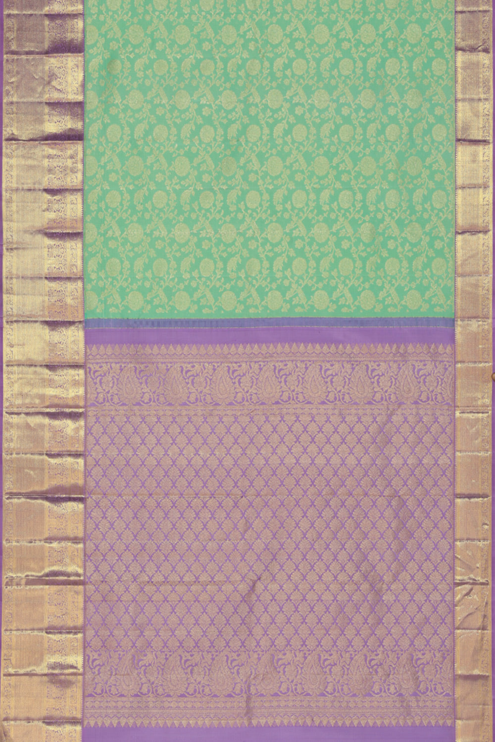 Kanchipattu Brocade Sea Green Saree