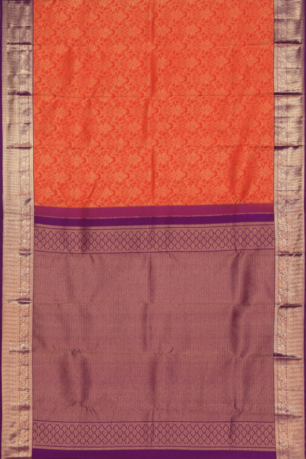 Kanchipattu Brocade Orange Saree