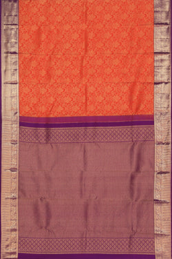 Image of Kanchipattu Brocade Orange Saree