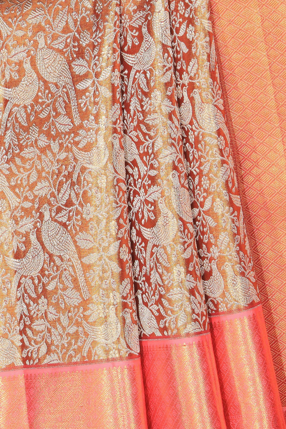 Kanchipattu Tissue Brocade Gold Saree