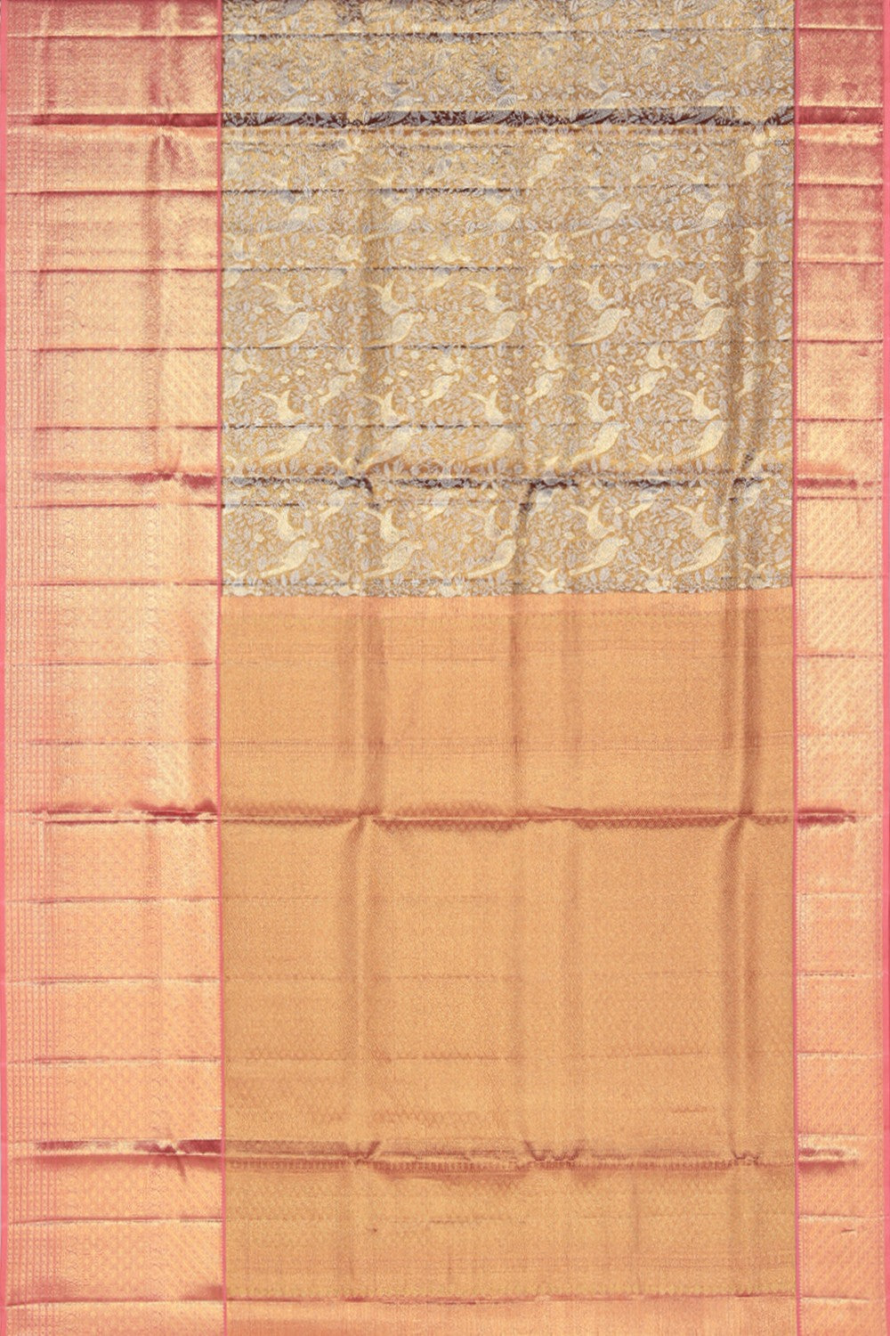 Kanchipattu Tissue Brocade Gold Saree