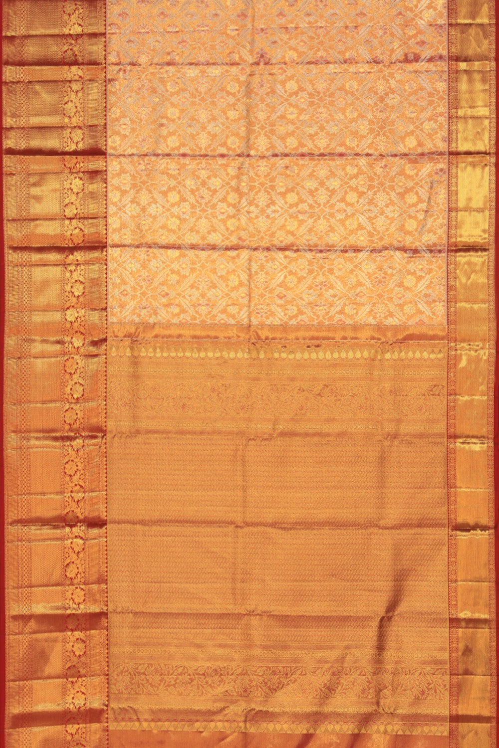 Kanchipattu Tissue Brocade Gold Saree