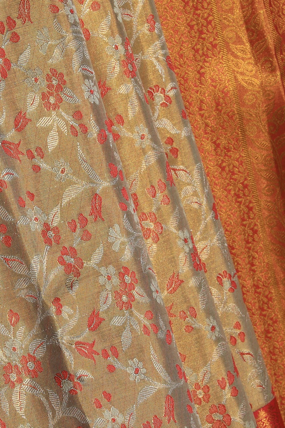 Image of Kanchipattu Tissue Brocade Gold Saree