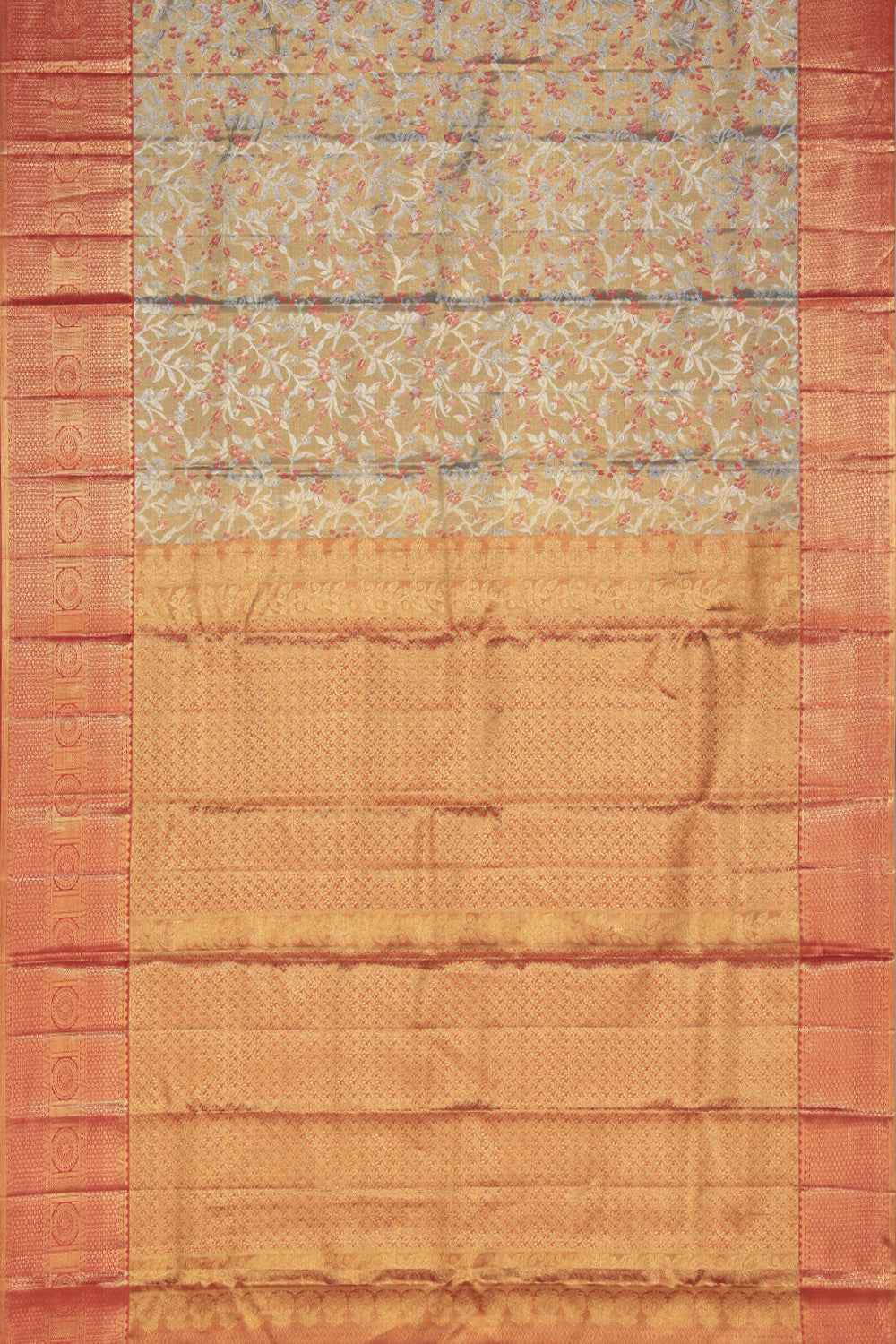 Kanchipattu Tissue Brocade Gold Saree