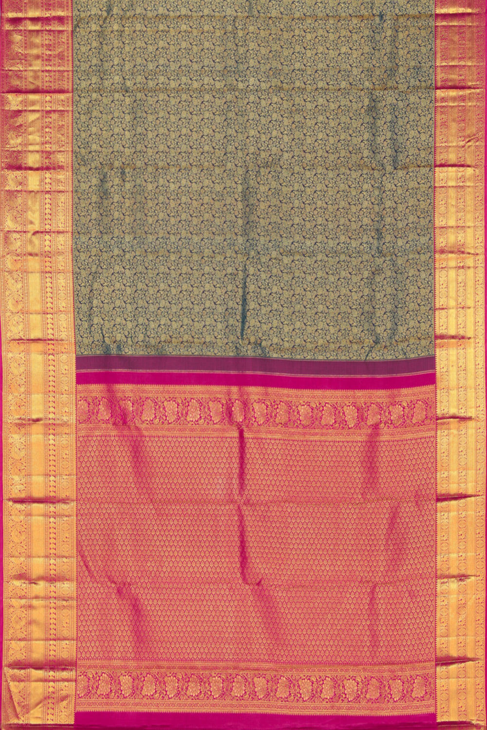 Kanchipattu Teal Blue Saree