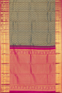 Image of Kanchipattu Teal Blue Saree