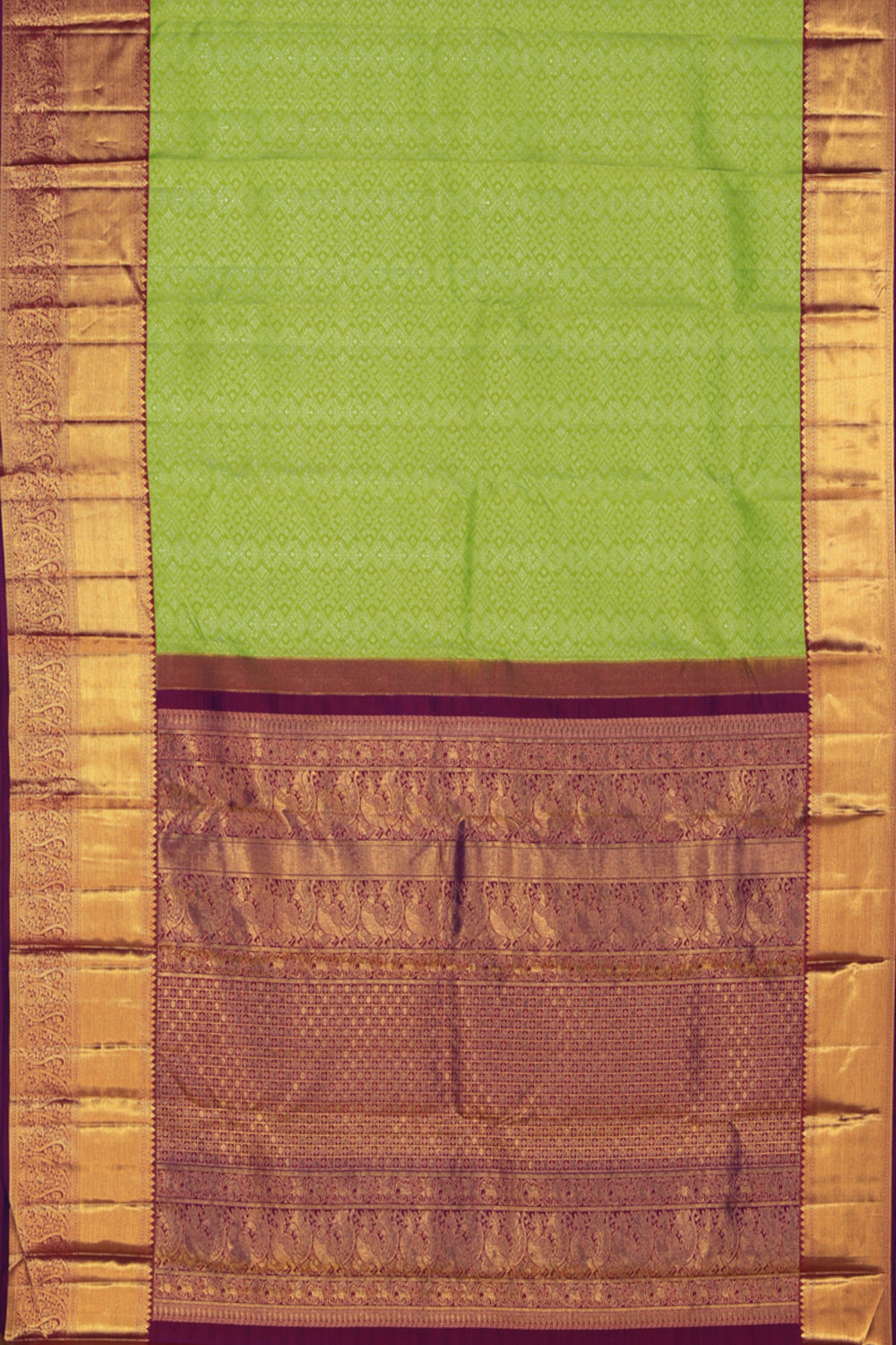 Kanchipattu Vibrant Green Saree