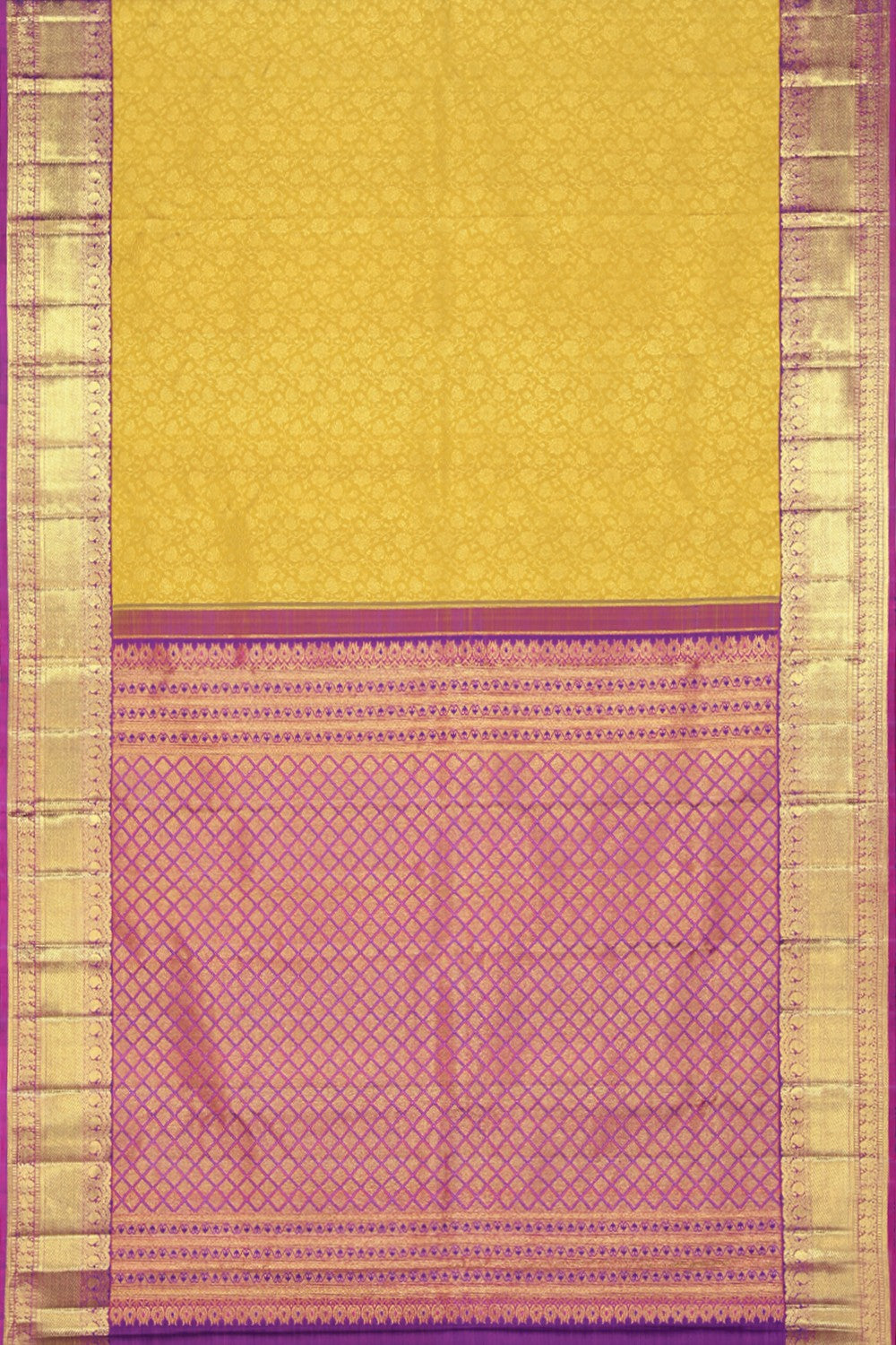 Kanchipattu Brocade Yellow Saree