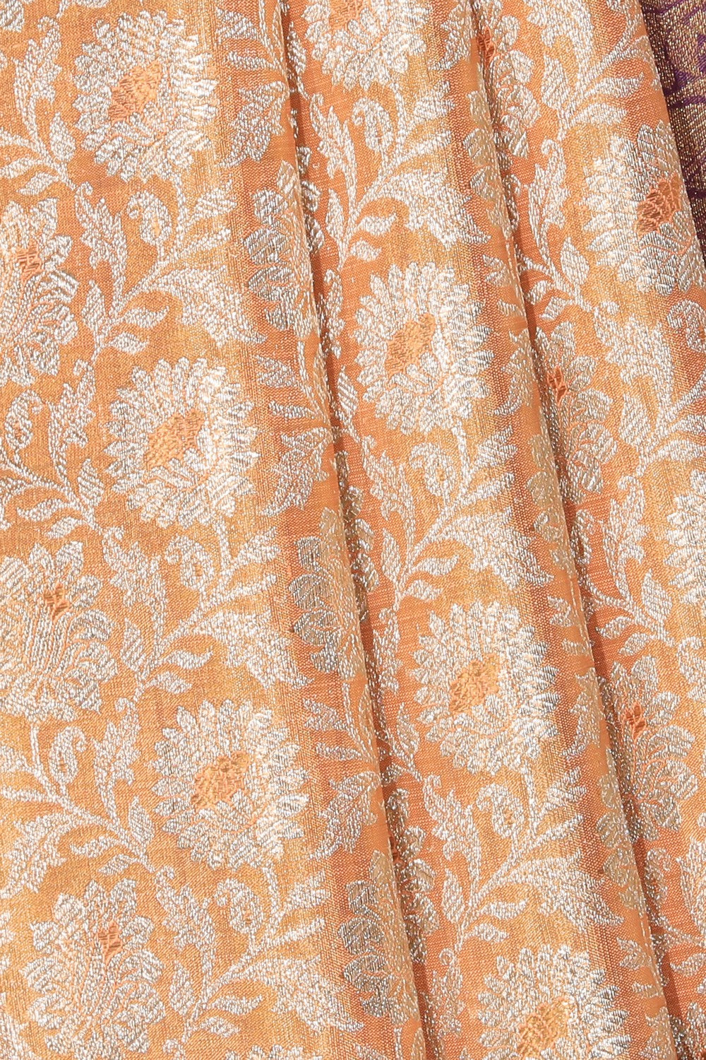 Kanchipattu Tissue Brocade Peach Saree