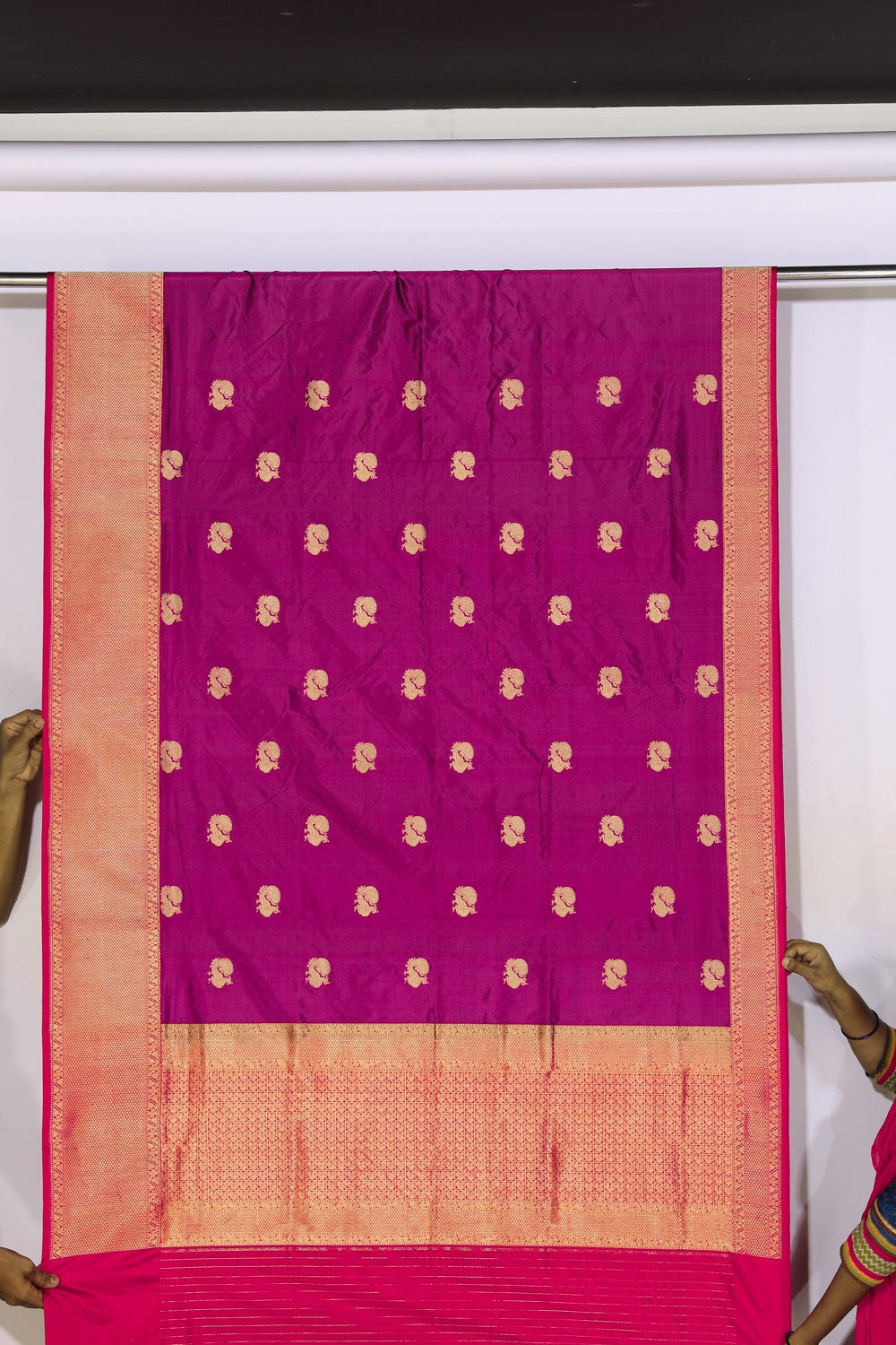 Collection of Banarasi Silk Violet Saree in a gallery layout